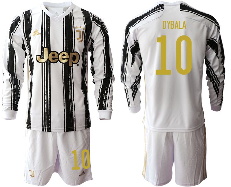 Men 2020-2021 club Juventus home long sleeves #10 white Soccer Jerseys->juventus jersey->Soccer Club Jersey
